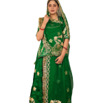 Bottle Green Gottapatti Rajputi Poshak | Traditional Sikhiya Work on Bamber Satin | Jaipurio Designer Collection